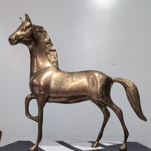 Vintage Solid Brass Horse Equine Figurine Very Large 1950s